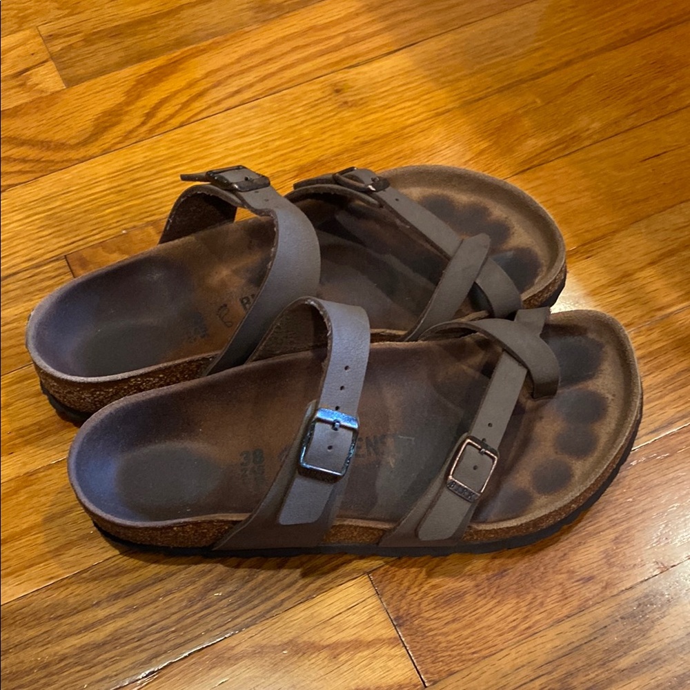 Double Strap Comfort Sandals in Brown